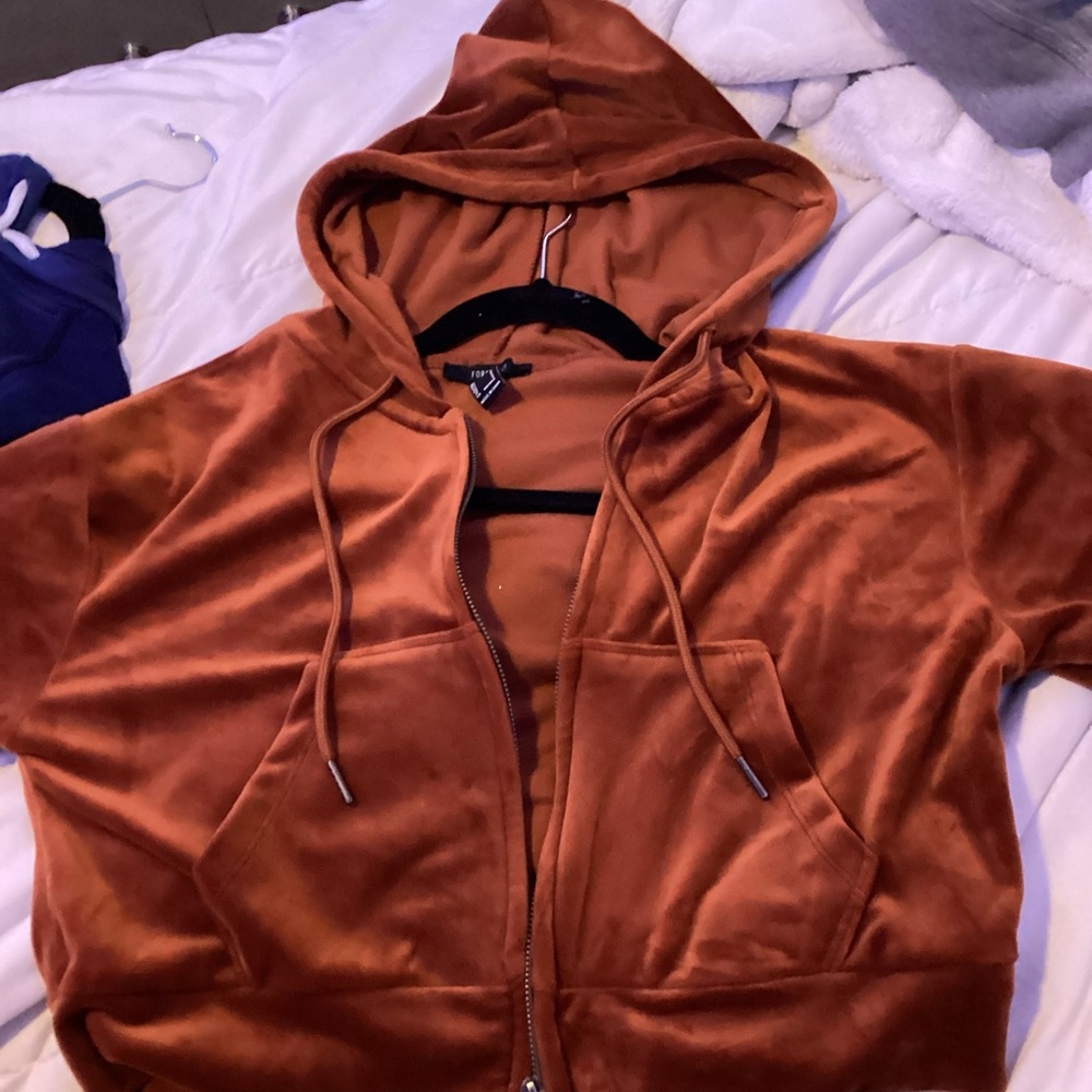Forever 21 Terracotta Zip-Up Hoodie